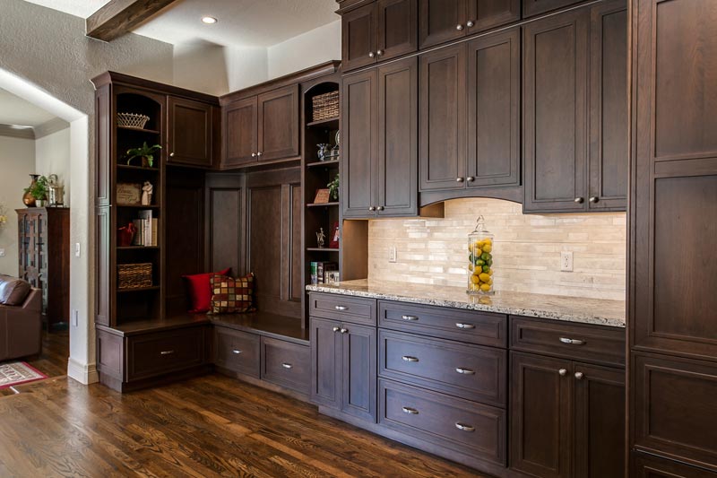 Dark shop wood pantry