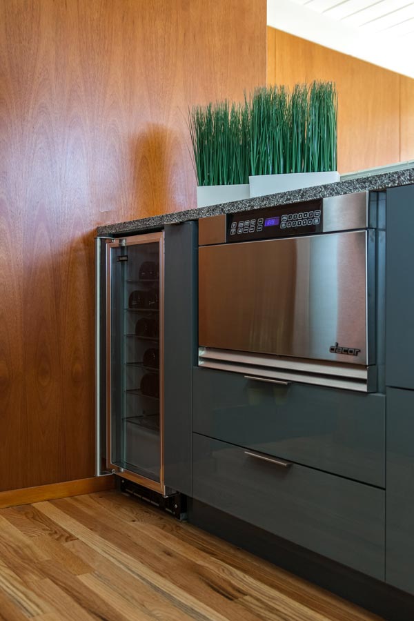 Microwave Drawer in this Contemporary Kitchen Remodel