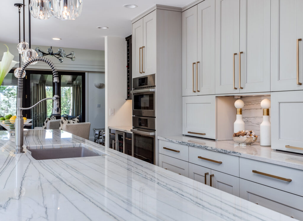 Grey Cabinets and two appliance garages