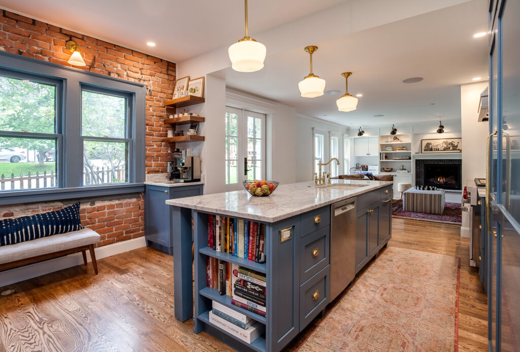 Navy Blue Shaker Frameless Kitchen Cabinets